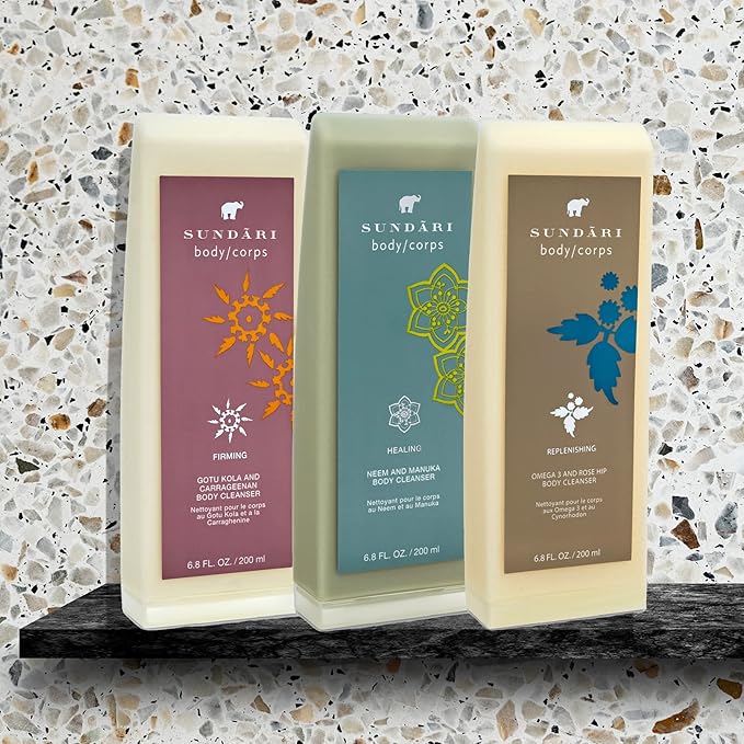 SUNDARI Neem & Manuka Body Cleanser, 6.7 Fl Oz, Luxurious Herbal Formula with Soothing Extracts to Smooth Skin, Control Oil & Unclog Pores, Heals skin