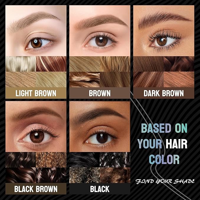 Curved Eyebrow Pen, Eyebrow Pencil Dual-Ended with 2-Fork Tip for Women, Effortlessly Creates Natural Hair-Like Brows, Lasts All-Day Waterproof & Smudge-Proof Formula (#2 BROWN)