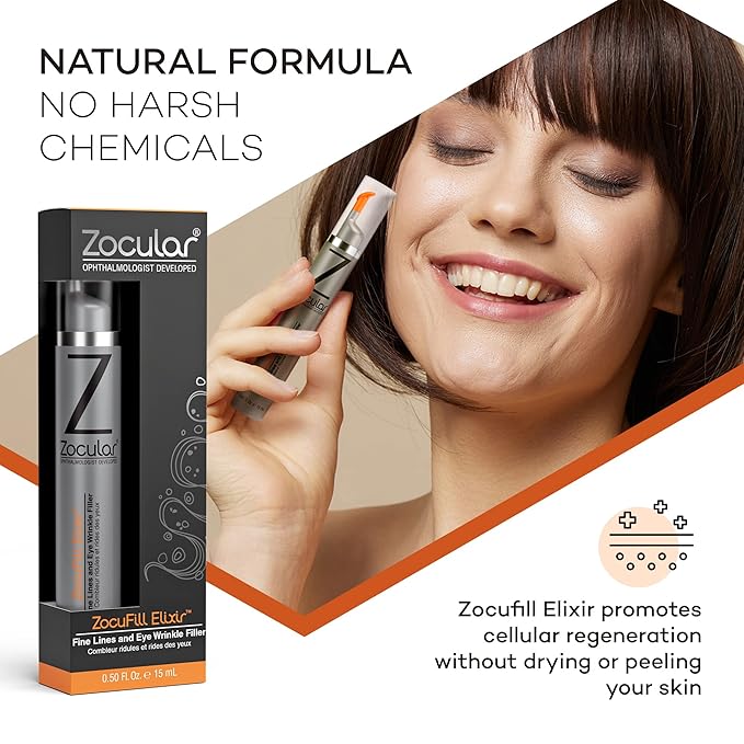 Zocufill Elixir Eye Gel and Face Serum – Helps Reduce the Appearance of Dark Circles, Puffiness, Fine Lines & Wrinkles