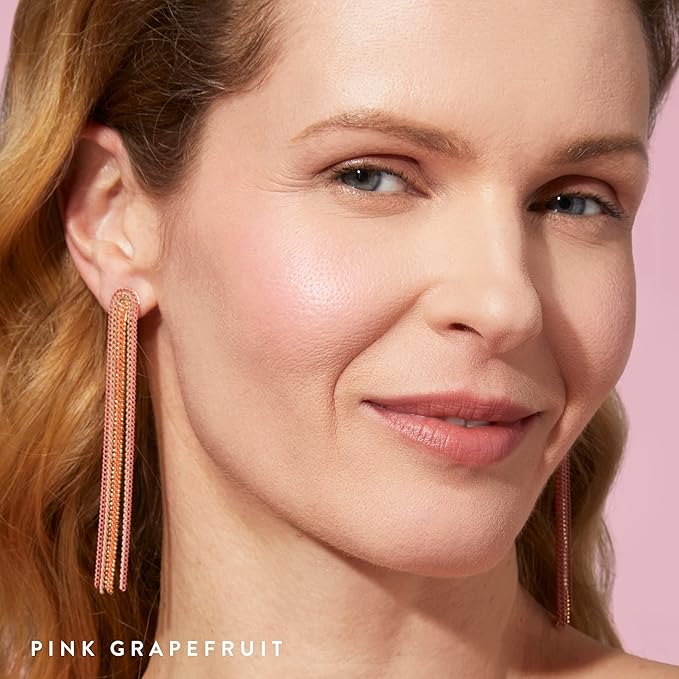 LAURA GELLER NEW YORK Baked Blush-n-Brighten Marbleized Blush + Angled Brush (06 Pink Grapefruit, 47mm)
