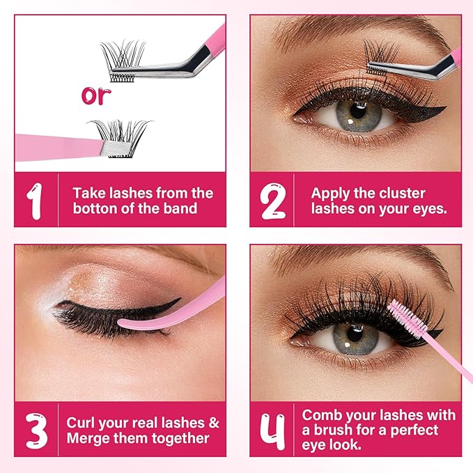 PRO Lash Tweezers Eyelash Applicator 3 IN 1 Tweezers Kit with Brush(3 pcs-02)