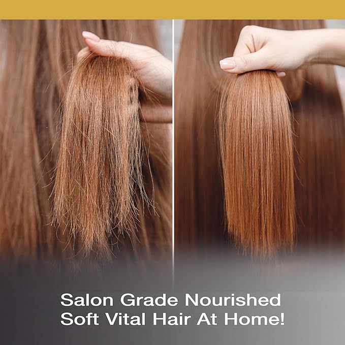 Vitamins Keratin Thick Hair Mask, Serum and Shampoo Kit - Deep Conditioner for Dry Damaged Thick Coarse Hair, Anti Frizz Gloss Boost Serum and Protein Shampoo Set - Pro Enhancing At-Home Hair Therapy