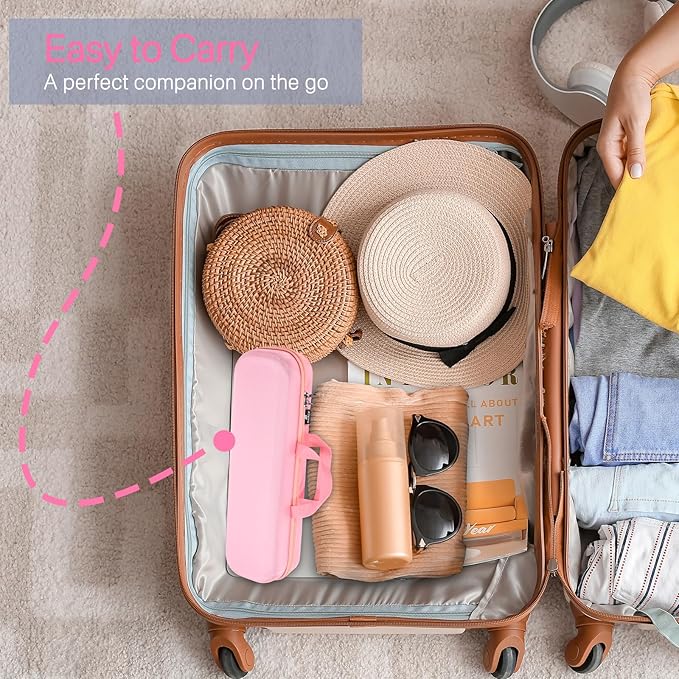 RAIACE Hard Carrying Case Compatible with dyson airstrait straightener, Travel Storage Bag. (for sale is case only) - Pink
