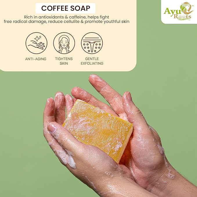 Coffee Soap Bar, | Crafted with Authentic Indian Craftsmanship | 3.88 oz of Naturally Handmade Vegan Soap for Face and Body (1)