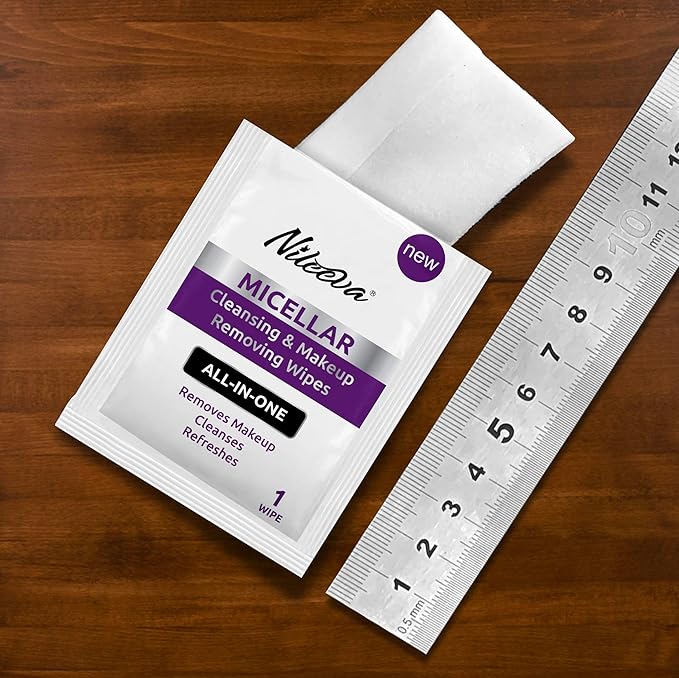 Face Makeup Remover I Makeup Cleansing Wipes For Home, Travel or Hotels, Makeup Retail I SINGLE WIPES I Easy Dispensing Box For Hotels (50 Wipes)