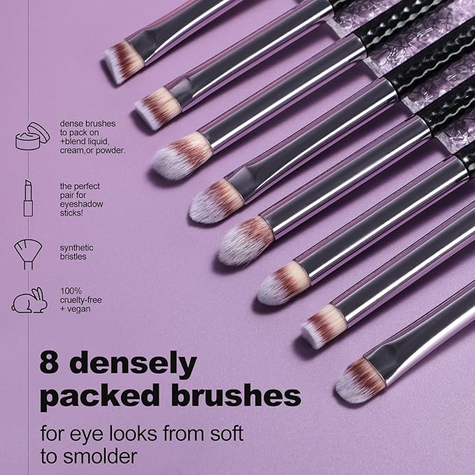 BS-MALL 14 Pcs Makeup Brushes Set With Dual-sided Beauty Blender Sponge - Foundation Brush & Makeup Sponge,premium Luxury Brush Collection For Face & Eye,for Flawless Application (Purple)