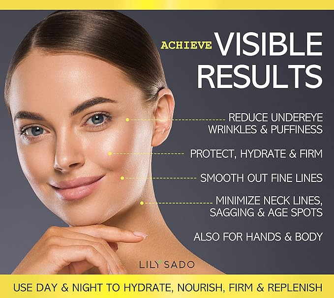 LILY SADO HONEY GLOW Radiance Cream Face Moisturizer - Natural Daily Facial Lotion w Manuka Honey, Coconut, Apricot, Gotu Kola, and VITS B5 & E - Amazing Anti Aging Formula. 2 oz