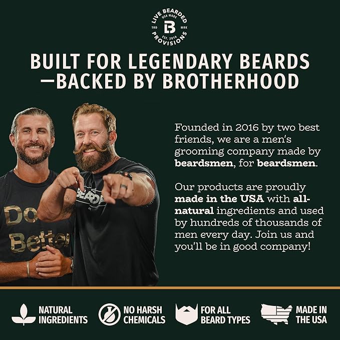 Live Bearded All-Natural Bar Soap for Men, 6-Pack of 5 oz - Made in the USA - Exfoliates and Moisturizes - Charcoal, Pumice, Shea Butter | Tombstone Scent - Sweet Tobacco, Cedar