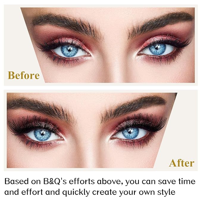 B&Qaugen Lash Clusters B02 DIY Eyelash 72 Cluster Lashes C D Curl Mega Volume Individual Lashes Eyelash Clusters Wispy Lashes Cluster DIY at Home (NM-D-8-16MIX)
