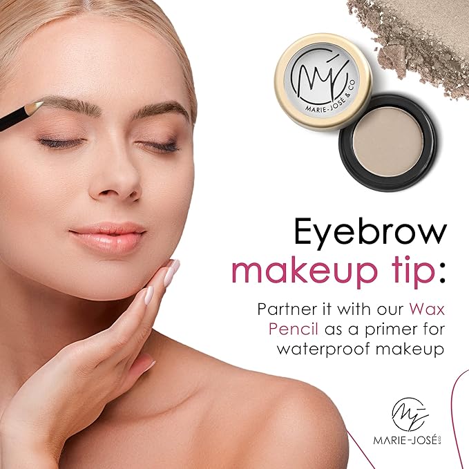 Marie-José Light Blond Eyebrow Powder Sand Beige Eyebrow Cake Powder - Effortless All-Day Brow Beauty - Compact Size 0.10oz for Purse or Travel Size - Made in USA