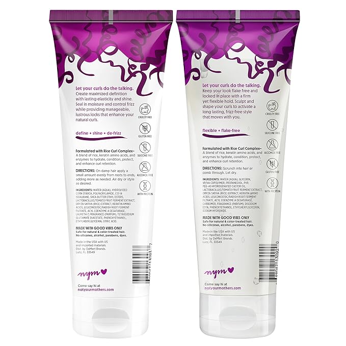 Not Your Mother's Curl Talk Frizz Control Sculpting Gel & Defining Cream (2-Pack) - 9.7 fl oz - Formulated with Rice Curl Complex - All Curly Hair Types