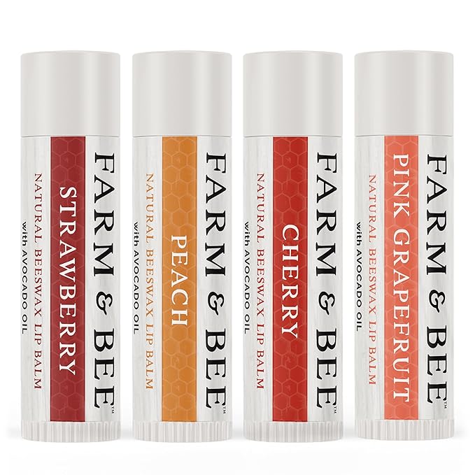 Natural Lip Balm – Gifts for Wife, Husband, Boyfriend, Girlfriend, Women, Men - Organic & Natural Ingredients - Moisturizing Lip Chapstick - Great Gift Idea for Valentines Day - 0.15oz (Pack of 4)
