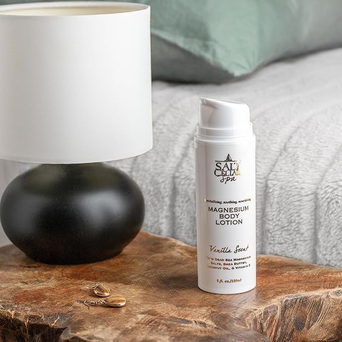 Salt Cellar Spa Dead Sea Magnesium Body Cream โ Hydrating, Soothing & Nourishing Moisturizer with Shea Butter, Coconut Oil & Vitamin E โ Vegan, Paraben-Free, Cruelty-Free โ 5 fl oz