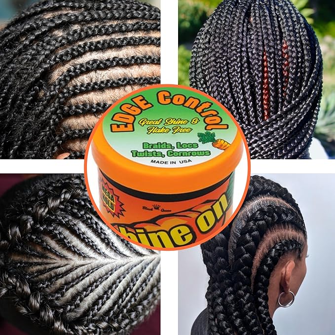 Black Queen ® Carrot Oil Edge Control Gel – Bonus Size 5.6 oz (25% More) – Extreme Hold for 4C Hair, Edges & Baby Hairs – No Flakes, No Drag – Unscented, Made in USA