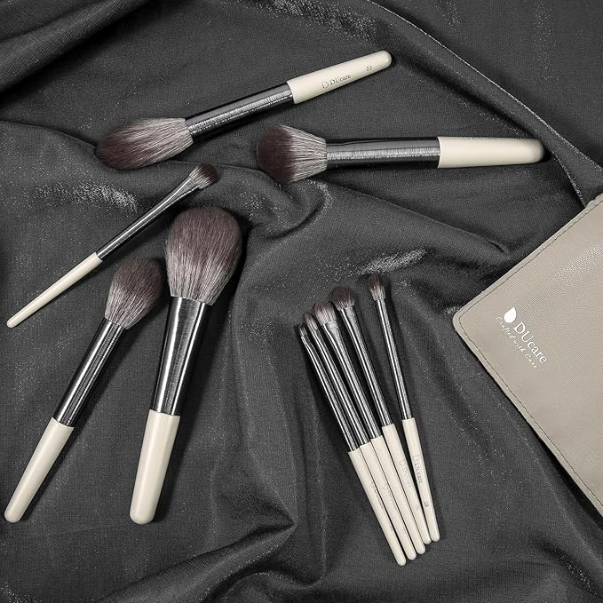 DUcare Makeup Brushes Set Professional 10pcs, Foundation Blush Face Contour Powder Brush Eyeshadow Eyeliner Eyebrow Lip Liquid Cream Blending Make up Brush Kit, Synthetic Essential