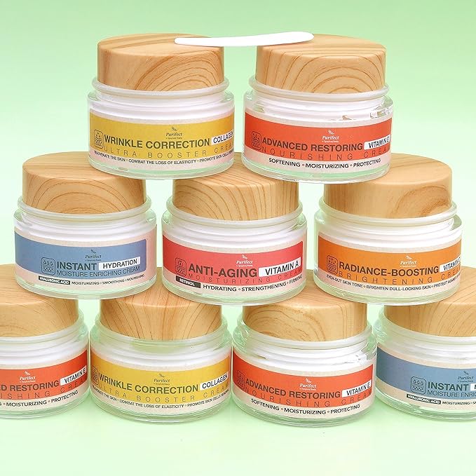 Facial Moisturizer Vitamin E Cream Advanced Restorring Tightening and Lifting Vitamin A C E Retinol Collagen Hyaluronic Acid Anti-Aging Wrinkle Correction Hydrating Brightening 50ml 1.7fl oz