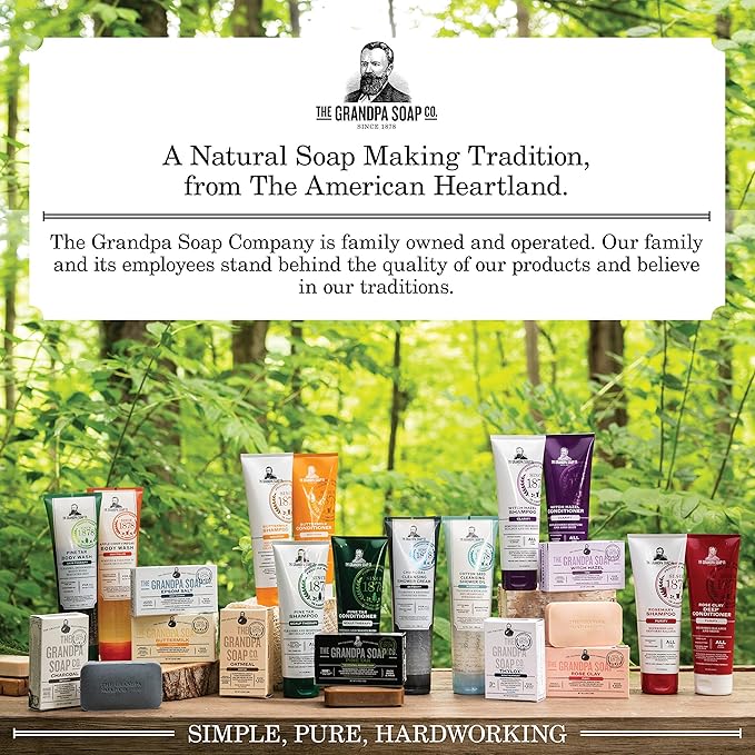 Pine Tar Bar Soap by The Grandpa Soap Company | The Original Wonder Soap | 3-in-1 Cleanser, Deodorizer & Moisturizer | 4.25 Oz. Each 3 Pack