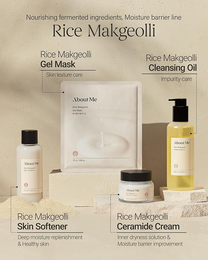 About Me Rice Makgeolli Gel Mask – Korean Gyeongbokgung Rice Powder Hydrogel Face Mask for All Skin Types – Traditional Fermentation with Galactomyces & Niacinamide – Korean Skin Care – 5 Sheet