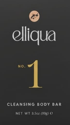 Elliqua Triple Milled Body Bar Soap – No.1 – Citrus & Herbal Musk – Made in USA – Vegan, Plastic-Free, Natural, Eco-Friendly, Long-Lasting, Cruelty-Free – No Parabens or Sulfates