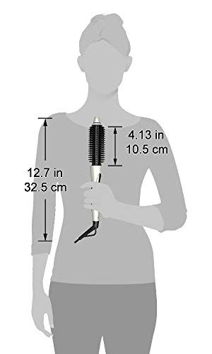 Hair Curler Straightening Brush Ceramic Tourmaline Cool Touch PRO Multi Styler with 5 Heat Adjustments 1 Inch Barrel Auto Shut Off, Pearl White (Package May Vary)