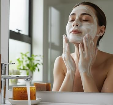 Organic Soap Bar – Natural Exfoliating Cleanser Hydrates & Unclogs Pores – Gentle Skincare for Sensitive Skin (Honey)
