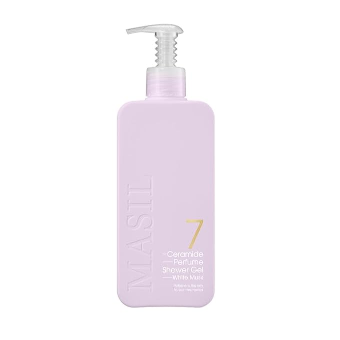 MASIL 7 Ceramide Perfume Shower Gel for Sensitive Skin, Moisturizing Body Wash for Women, Aroma Liquid Soap with 15 Natural Extracts, Korean Skincare Bath & Home Spa (1, White Musk)