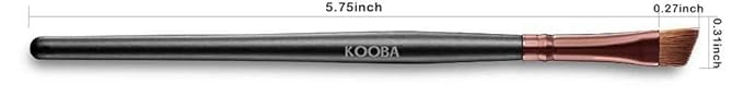 KOOBA Makeup Angle Eyeliner Kabuki Brush 2 Pcs - Portable Eye Powder Foundation Brush, Beauty Cosmetic Tool for Professional and Travel, Pack of 2