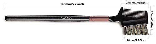KOOBA Makeup Eyebrow Brush & Eyelash Comb 2 Pcs, Portable Eye Powder Foundation Brush, Beauty Cosmetic Tool for Professional and Travel, Pack of 2