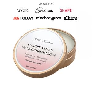 Jenny Patinkin Makeup Brush Cleaner Soap, Luxury Vegan Makeup Brush Soap, For All Brush Types – Synthetic & Natural Solid Cleansing Soap, Professional Brush Cleaning Solution, Cruelty-Free
