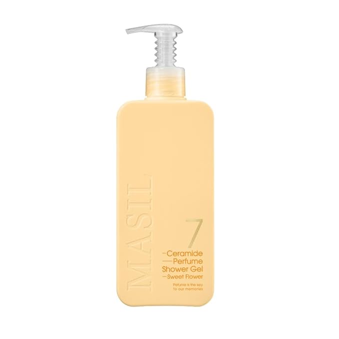 MASIL 7 Ceramide Perfume Shower Gel for Sensitive Skin, Moisturizing Body Wash for Women, Aroma Liquid Soap with 15 Natural Extracts, Korean Skincare Bath & Home Spa (Sweet Flower, 16.9 fl oz)