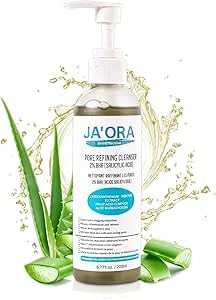 JA'ORA Deep Detox Face Cleanser – 2% Salicylic Acid + Aloe Vera – Clear Pores, Reduce Shine & Brighten Skin – Clean Beauty for Oily & Sensitive Skin – 200ml