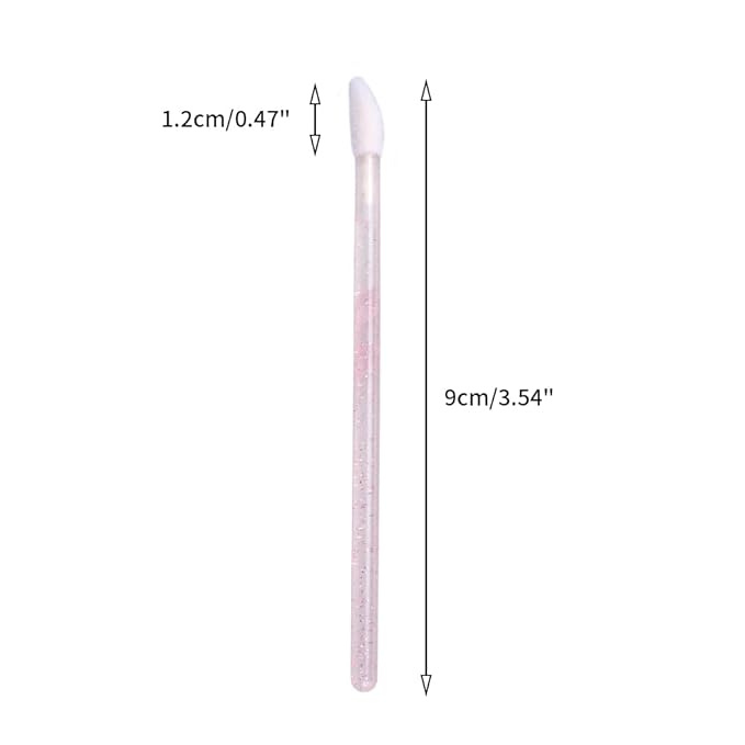G2PLUS 100PCS Glitter Crystal Lip Brush, Disposable Lip Brushes, Lip Gloss Applicators,Lip Gloss Wands Applicator Perfect Makeup Tool Kits (Pink)
