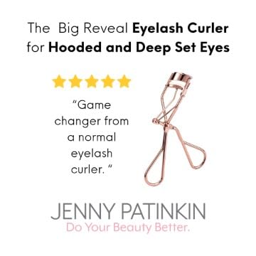 The Big Reveal Eyelash Curler for Hooded Eyes, Deep Set Eyes – Precision & Professional Eyelash Curler for Difficult Eye Shapes with Replacement Silicone Pad, Nickel Free