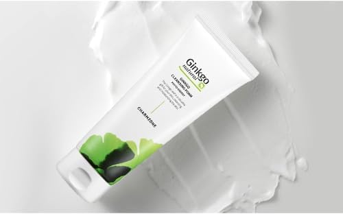 CHARMZONE Ginkgo Natural Cleansing Foam – Hydrating Daily Facial Cleanser | Creamy Botanical Foam for All Skin Types | Korean Skincare for Fresh & Nourished Skin (6.09 fl oz / 180 ml)
