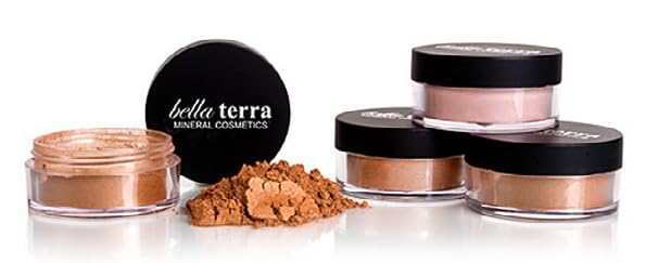 BellaTerra Cosmetics Mineral Bronzer – Travel Compact Vegan Tanning Contour Powder for Face & Body – Soft Synthetic Bristles for Smooth Foundation, Powder Sensual (Rose Petal)