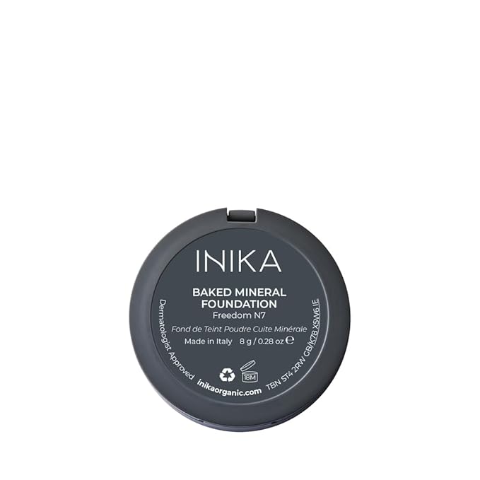 INIKA Organic Buildable Baked Mineral Foundation Compact Powder - Lightweight, Breathable Natural Base with Hydrating Squalane and Magnolia Bark Extract - Natural and Vegan Makeup, Freedom, 0.28 oz