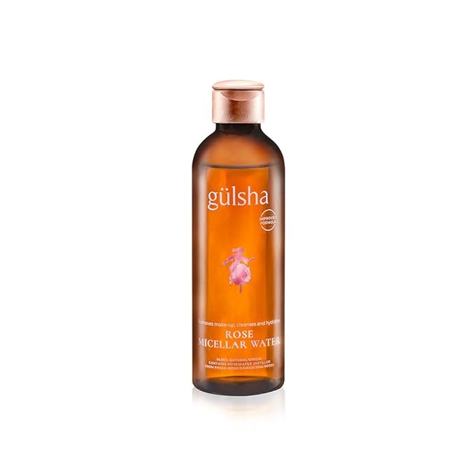 GULSHA Rose Micellar Water - Facial Cleanser & Makeup Remover, Fragrance-free Hydrating Cleanser, Softens the Skin, Formula designed in France for All Skin Types, Natural Origin, 200ml (6.76 fl oz)