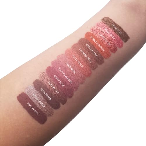 Aromi Peach Matte Liquid Lipstick | Peachy Nude Lip Color, Pink Caramel, Vegan, Cruelty-free, Long-Lasting, Handmade (Fuzzy Peach)