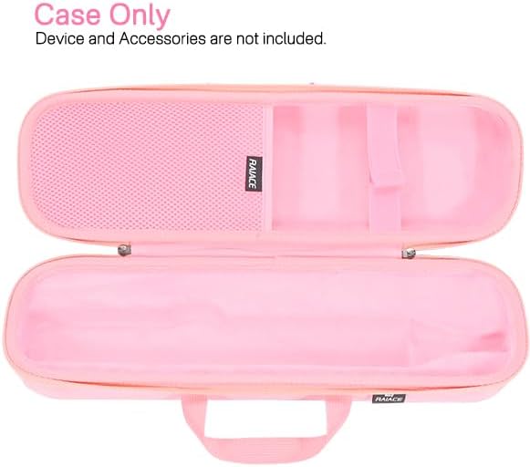RAIACE Hard Carrying Case Compatible with dyson airstrait straightener, Travel Storage Bag. (for sale is case only) - Pink