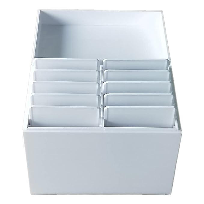 Acrylic Eyelash Storage Box, 10 Layers False Eyelashes Glue Pallet Holder Display Grafting Eye lashes Extension Close-Packed Display with 10 Pallets Makeup Organizer