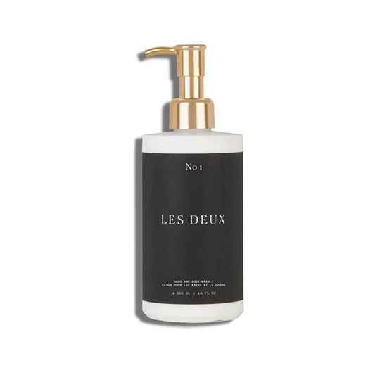 Les Deux Body Wash - Nourishing & Hydrating Natural Body Cleanser with Niacinamide, Probiotics, Rosehip & Marula Oils, No 1 - (Incense, Cedar, Rosewood). Sulfate Free body wash