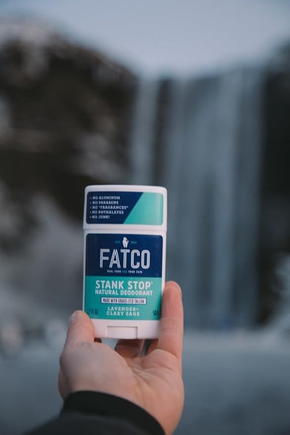 FATCO Stank Stop All Natural Deodorant with Tallow and Organic Coconut Oil – Lavender + Sage (1.7 oz)