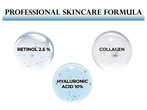 2.5% Retinol Collagen Face Moisturizer Cream, Natural Anti Aging Cream with 10% Hyaluronic Acid, Vitamin E. Clean Beauty, Anti Wrinkle Face Cream for Women, Fragrance Free,1.7 Fl. Oz