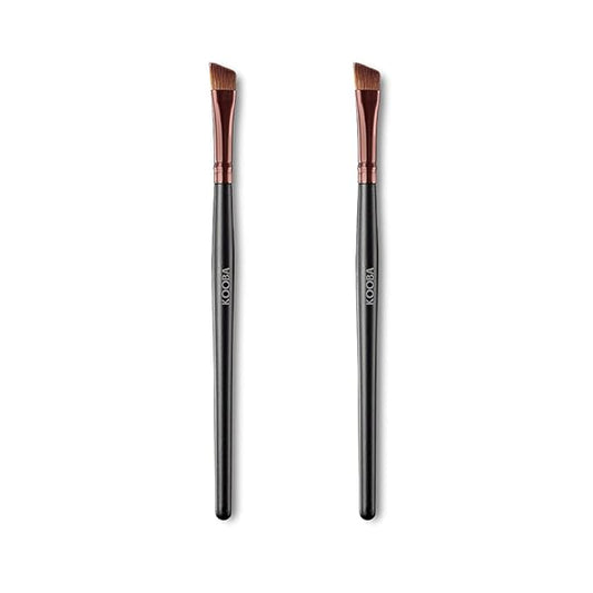 KOOBA Makeup Angle Eyeliner Kabuki Brush 2 Pcs - Portable Eye Powder Foundation Brush, Beauty Cosmetic Tool for Professional and Travel, Pack of 2