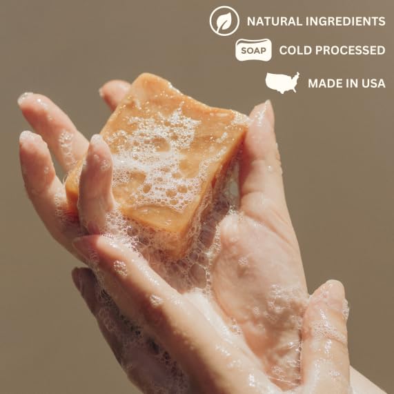 Organic Lavender Orange Bar Soap - Gentle Cleansing for Sensitive Skin, Herbal and Mint - 3 Pack