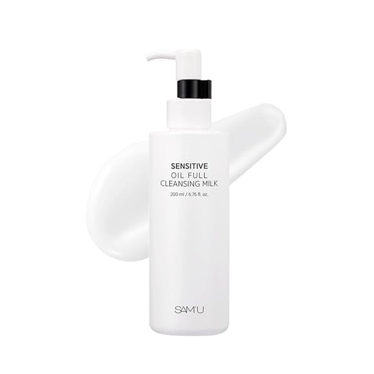 SAM'U Full Cleansing Milk, Sensitive Oil, 6.8 fl oz (200 ml), Cleansing Milk, Moisturizing, Dry Skin, Rough Skin, Pore Care, Weak Acid, Hypoallergenic, pH Balance, Korean
