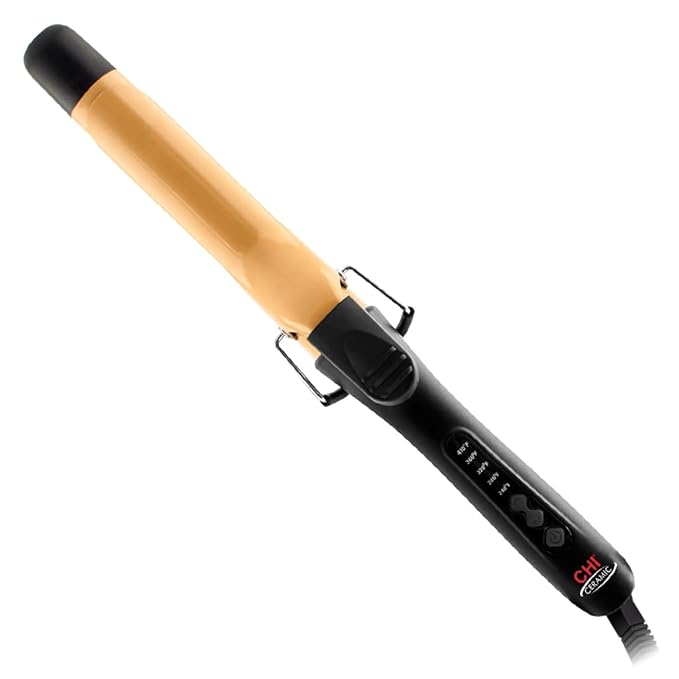 CHI Ceramic Curling Iron, Hair Curler For Shiny, Frizz-Free, & Healthy Hair, Auto-Shut Off & 5 Foot Swivel Cord, 1.5" Barrel