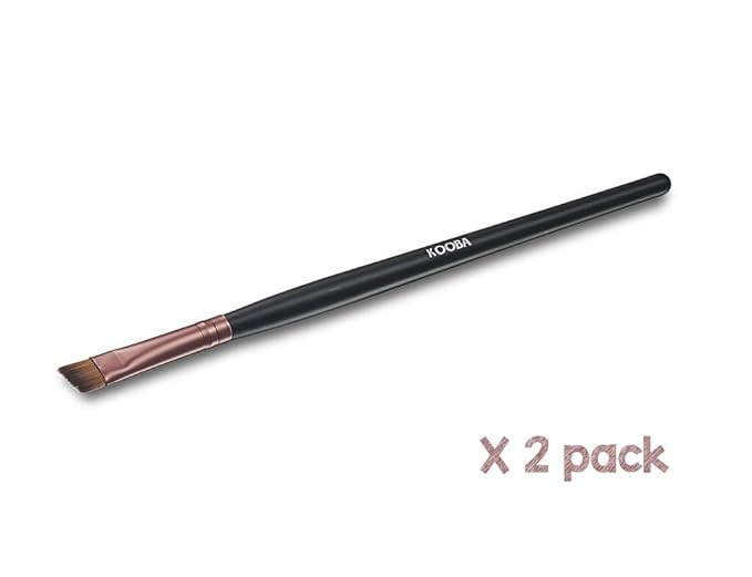 KOOBA Makeup Angle Eyeliner Kabuki Brush 2 Pcs - Portable Eye Powder Foundation Brush, Beauty Cosmetic Tool for Professional and Travel, Pack of 2
