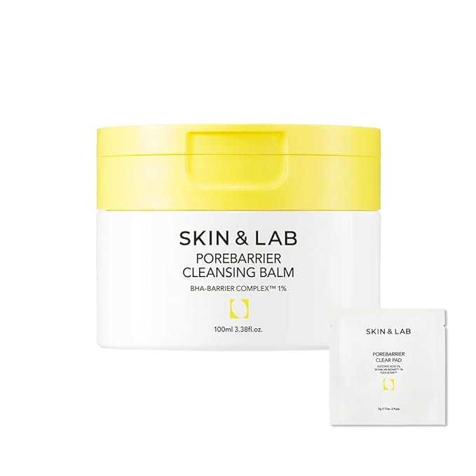 SKIN&LAB] Porebarrier Face Cleansing Balm | Eyelash Extension-Safe Cleanser | Vegan Makeup Remover for Waterproof Makeup | Balm to Oil to Milk | Gentle for | Made in Korea | 3.38 Fl Oz