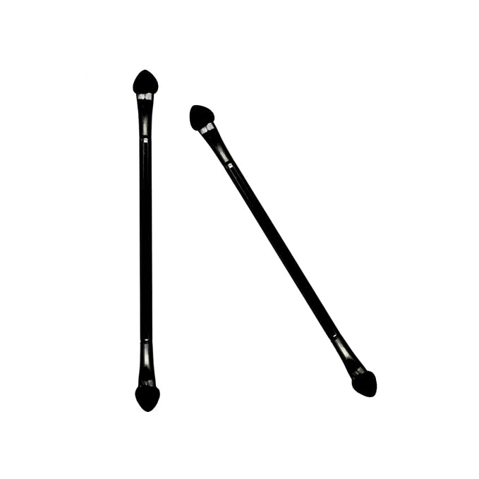 Professional Double Head Eyeshadow Brushes Cosmetic Tool - TygoMall 30 Pcs Disposable Dual Sides Eyeshadow Sponge Brushes Makeup Applicator, with 12 cm Long Handle, Black